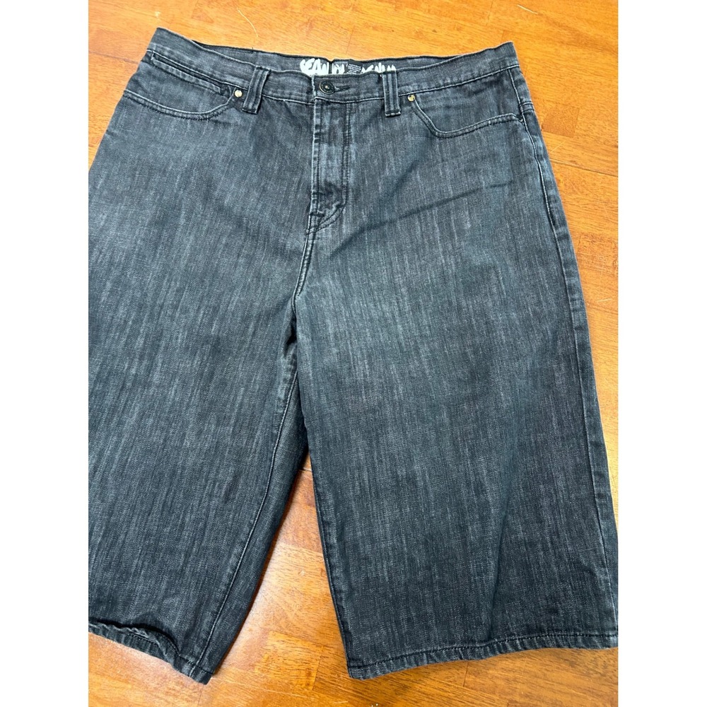 Sean John Denim Shorts Mens 38 Black Relaxed Fit Baggy Streetwear Y2K Hip Hop - Picture 3 of 12